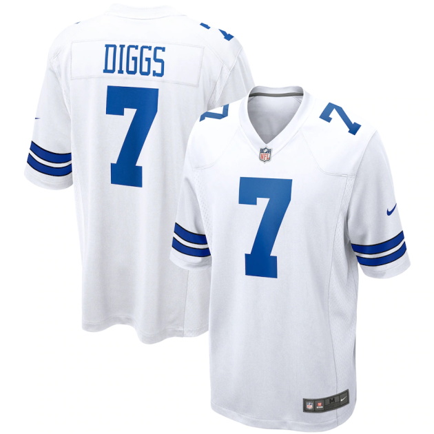 mens nike trevon diggs white dallas cowboys game jersey